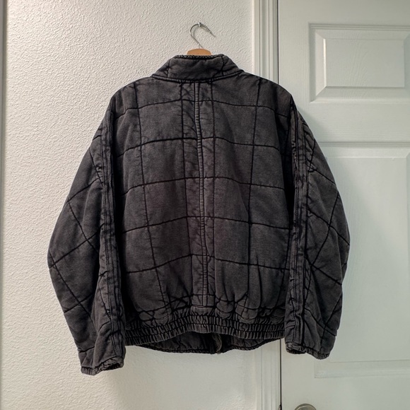 Freepeople Dolman Quilted Knit Jacket oversized fitted in black size small - Picture 4 of 8